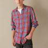 imageLucky Brand Mens Indigo Plaid Western Long Sleeve ShirtRed Plaid