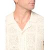 imageLucky Brand Mens Mens Crochet Camp Collar Short Sleeve ShirtWhite Cap Gray