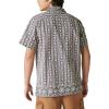 imageLucky Brand Mens Short Sleeve Border Print Camp Collar ShirtBlack Stripe