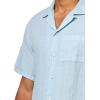 imageLucky Brand Mens Short Sleeve Linen Camp Collar ShirtCelestial Blue