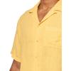imageLucky Brand Mens Short Sleeve Linen Camp Collar ShirtOchre