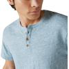 imageLucky Brand Mens Short Sleeve Linen Henley ShirtAegean Blue