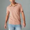 imageLucky Brand Mens Short Sleeve Linen Johnny Collar PoloSequoia Brown