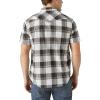 imageLucky Brand Mens Short Sleeve Plaid Dobby Western ShirtBlackWhite