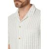 imageLucky Brand Mens Short Sleeve Stripe Linen Camp Collar ShirtNatural Stripe