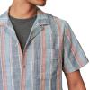 imageLucky Brand Mens Short Sleeve Striped Camp Collar ShirtIndigo Stripe