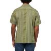 imageLucky Brand Mens Striped Short Sleeve Camp Collar ShirtOlive Multi