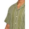 imageLucky Brand Mens Striped Short Sleeve Camp Collar ShirtOlive Multi