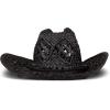 imageLucky Brand Womens Straw Cowboy Hat  Western  Woven  Wide Brim  Adjustable  Breathable  Straw  Sun ProtectionWoven Straw  Black