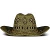 imageLucky Brand Womens Straw Cowboy Hat  Western  Woven  Wide Brim  Adjustable  Breathable  Straw  Sun ProtectionWoven Straw  Olive