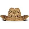 imageLucky Brand Womens Straw Cowboy Hat  Western  Woven  Wide Brim  Adjustable  Breathable  Straw  Sun ProtectionWoven Straw  Tan