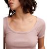 imageLucky Brand Womens Womens Short Sleeve Rib Knit TopMauve Shadows