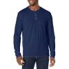 imageLucky Brand Mens Crewneck Vintage Washed Snap Button Henley ShirtBlue Depths