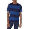 imageLucky Brand Mens Long Sleeve Indigo Block Stripe Crew TeeIndigo