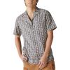 imageLucky Brand Mens Short Sleeve Border Print Camp Collar ShirtBlack Stripe