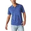 imageLucky Brand Mens Short Sleeve Linen Johnny Collar PoloBlue Depths