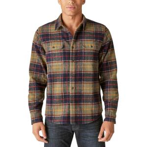 imageLucky Brand Mens Buffalo Plaid Knit ShirtGreen Plaid