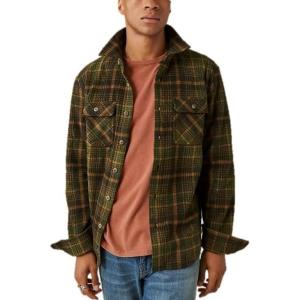 imageLucky Brand Mens Buffalo Plaid Knit ShirtOlive Multi