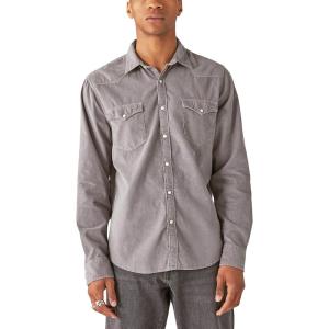 imageLucky Brand Mens Corduroy Western Long Sleeve ShirtFrost Gray