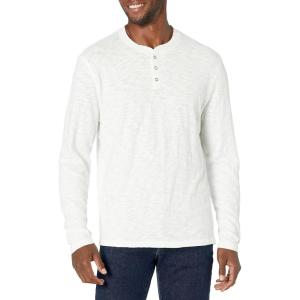 imageLucky Brand Mens Crewneck Vintage Washed Snap Button Henley ShirtBright White