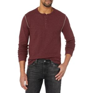 imageLucky Brand Mens Duofold Henley Knit ShirtBurgundy
