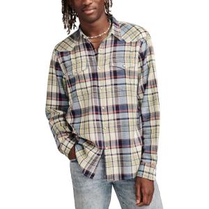 imageLucky Brand Mens Indigo Plaid Western Long Sleeve ShirtMulti