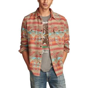imageLucky Brand Mens Jacquard Humboldt Utility ShirtOrange Multi