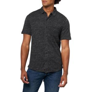 imageLucky Brand Mens Linen Short Sleeve Button Up ShirtBlack