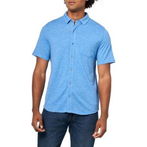 imageLucky Brand Mens Linen Short Sleeve Button Up ShirtBlue Jasper