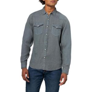 imageLucky Brand Mens Linen Western Long Sleeve ShirtDark Slate