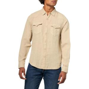 imageLucky Brand Mens Linen Western Long Sleeve ShirtVintage Khaki