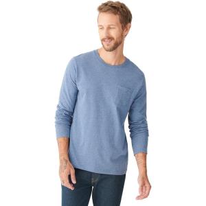 imageLucky Brand Mens Long Sleeve Crew Neck One Pocket French Rib Thermal ShirtNavy Heather