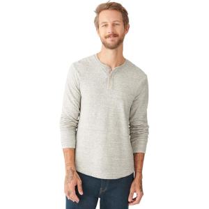 imageLucky Brand Mens Long Sleeve Duofold Henley ShirtHeather Grey