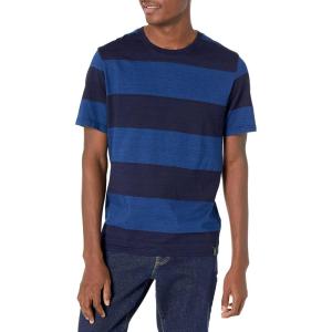 imageLucky Brand Mens Long Sleeve Indigo Block Stripe Crew TeeIndigo