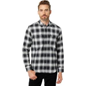 imageLucky Brand Mens Long Sleeve Plaid Workwear Cloud Soft Flannel ShirtWhiteBlack Plaid