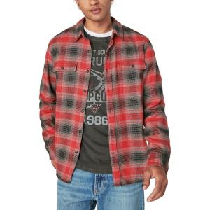 imageLucky Brand Mens Plaid Cloud Soft Long Sleeve FlannelRed Charcoal