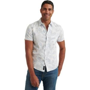 imageLucky Brand Mens Short Sleeve Button Up One Pocket San Gabriel ShirtBlue Print 20