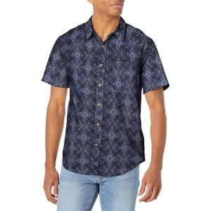 imageLucky Brand Mens Short Sleeve Button Up One Pocket San Gabriel ShirtBlue Print Multi