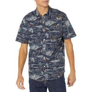 imageLucky Brand Mens Short Sleeve Button Up One Pocket San Gabriel ShirtChambray Print