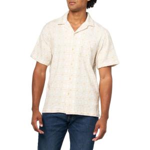imageLucky Brand Mens Short Sleeve Camp Collar ShirtCream Multi