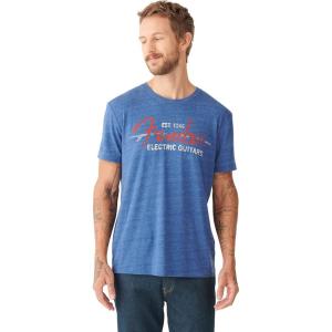 imageLucky Brand Mens Short Sleeve Crew Neck Fender Wave TeeMonaco Blue