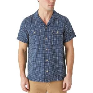 imageLucky Brand Mens Short Sleeve Indigo Dobby Auto Body Buttoned ShirtIndigo Dobby