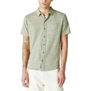 imageLucky Brand Mens Short Sleeve Linen Button Up ShirtFour Leaf Clover
