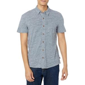 imageLucky Brand Mens Short Sleeve Linen Button Up ShirtInsignia Blue