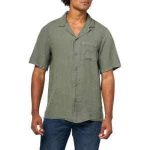 imageLucky Brand Mens Short Sleeve Linen Camp Collar ShirtThyme