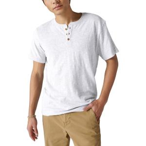 imageLucky Brand Mens Short Sleeve Linen Henley ShirtBright White