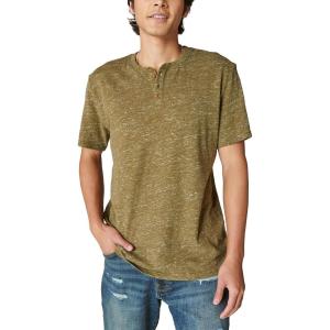 imageLucky Brand Mens Short Sleeve Linen Henley ShirtDark Olive