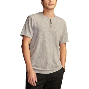 imageLucky Brand Mens Short Sleeve Linen HenleyBlackened Pearl