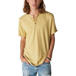 imageLucky Brand Mens Short Sleeve Linen HenleyGolden Olive