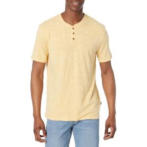 imageLucky Brand Mens Short Sleeve Linen HenleyMineral Yellow